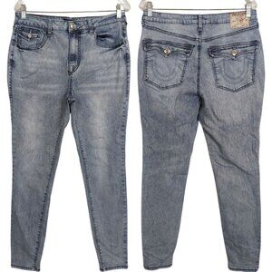 True Religion Women's Halle High Rise Super Skinny light Blue Denim Jeans Sz 30